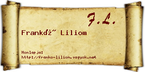 Frankó Liliom névjegykártya